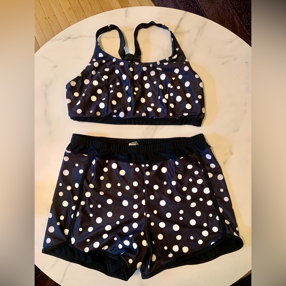 Polka Dot Two Piece Shorts Bathing Suit